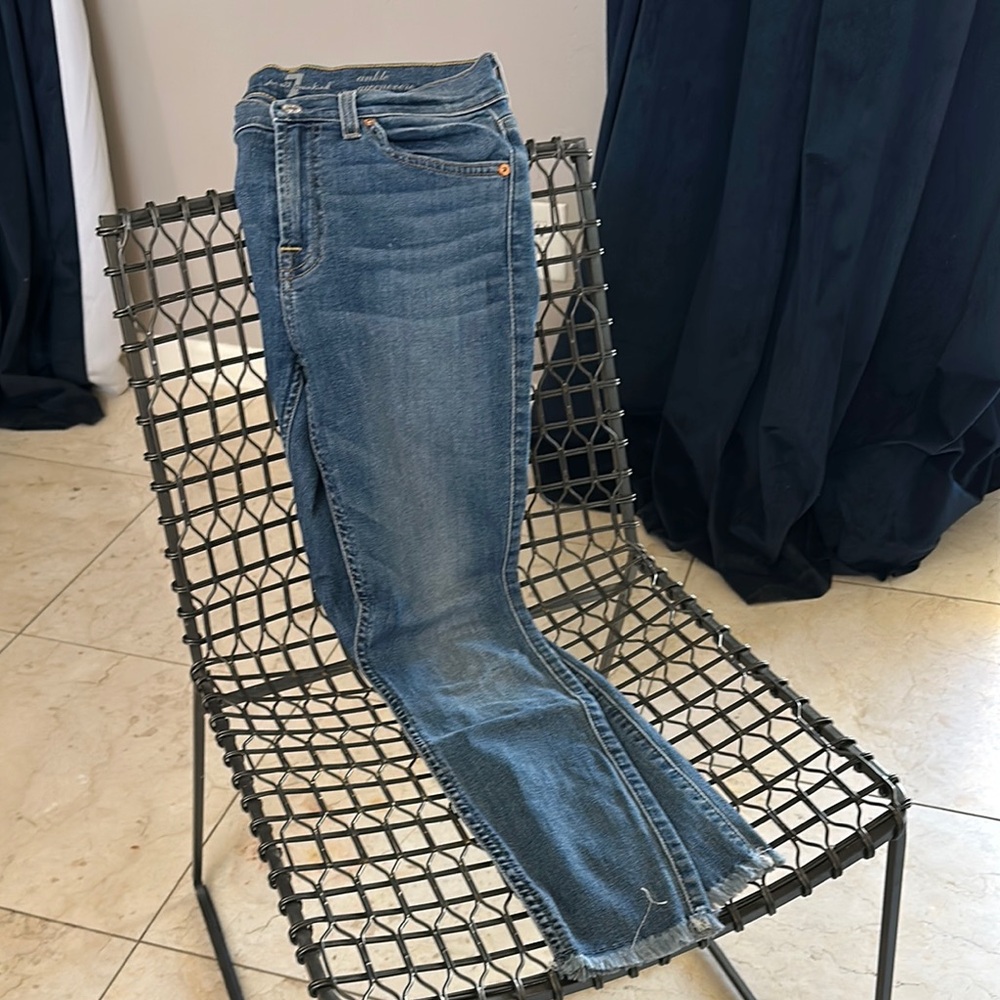 7 For All Mankind Blue Straight Leg Jeans